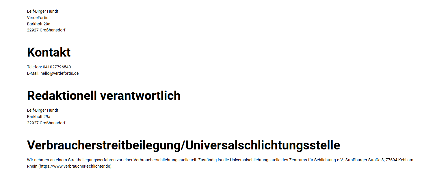 Impressum verdefortis